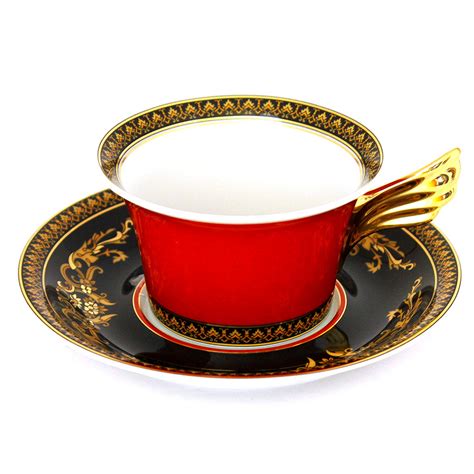 Versace Ikarus Medusa Set Of 6 Cups And Saucers 4 Low